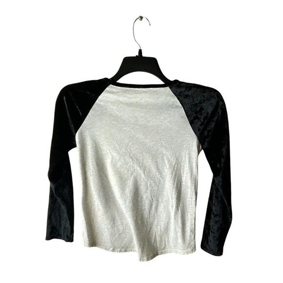 Place T-Shirt Womens Size XL 14 Bee Stars Heart Wings Patch Raglan Velvet Sleeve - Picture 4 of 7